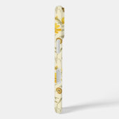 Coques Case-Mate iPhone Nom floral aquarelle botanique jaune (Verso / Droite)