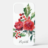 Coques Case-Mate iPhone Nom floral d'aquarelle (Verso)