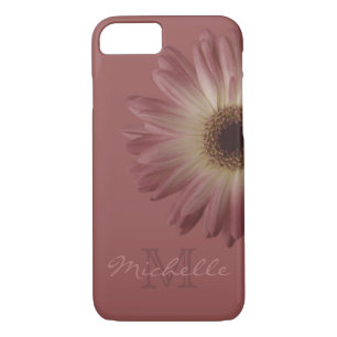 Coques Pour iPhone Nom floral de monogramme de marguerite de vin