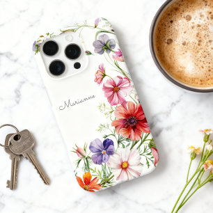 Coques iPhone 16 Pro Nom floral élégant personnalisé