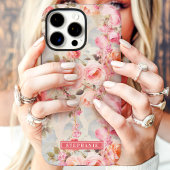 Coques Case-Mate iPhone Nom floral romantique pêche et rose