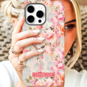 Coques Case-Mate iPhone Nom floral romantique pêche et rose
