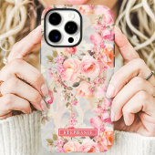 Coques Case-Mate iPhone Nom floral romantique pêche et rose