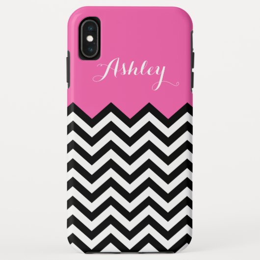 Coques Case-Mate iPhone Nom Girly de monogramme - motif rose moderne de (Dos)