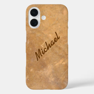 Coques iPhone 16 Nom Gold Stone Look