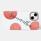 Coques Case-Mate iPhone Nom Grand Rose Pois d'aquarelle or (Verso (horizontal))