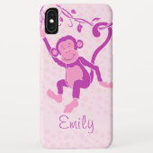 Coques Case-Mate iPhone Nom graphique violet rose singe-singe (Dos)