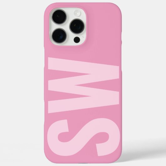 Coques Case-Mate iPhone Nom Gras Initiales Fille Bébé Rose Monogramme Pers (Verso)