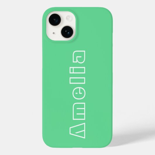 Coques Case-Mate iPhone Nom Green Simple Modern Typographie (Verso)