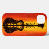 Coques Case-Mate iPhone Nom guitariste orange moderne Aquarelle (Verso (horizontal))