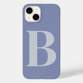 Coques Case-Mate iPhone Nom initial bleu Conception de monogramme personna (Verso)
