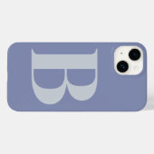 Coques Case-Mate iPhone Nom initial bleu Conception de monogramme personna (Verso (horizontal))