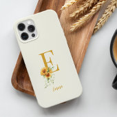 Coques Case-Mate iPhone Nom initial du monogramme floral personnalisé