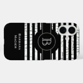 Coques Case-Mate iPhone Nom initial noir/blanc personnalisé (Verso (horizontal))