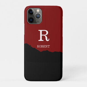 Case-Mate iPhone Case Nom initial personnalisé noir et rouge élégant