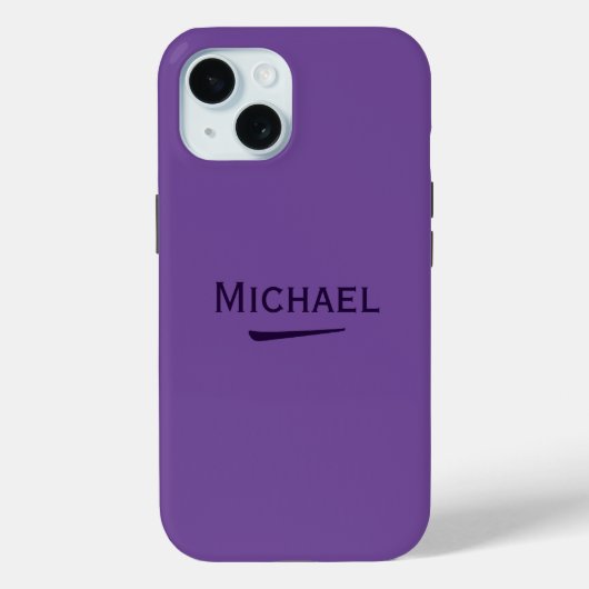 Coques Case-Mate iPhone Nom Lavande foncée personnalisée (Verso)