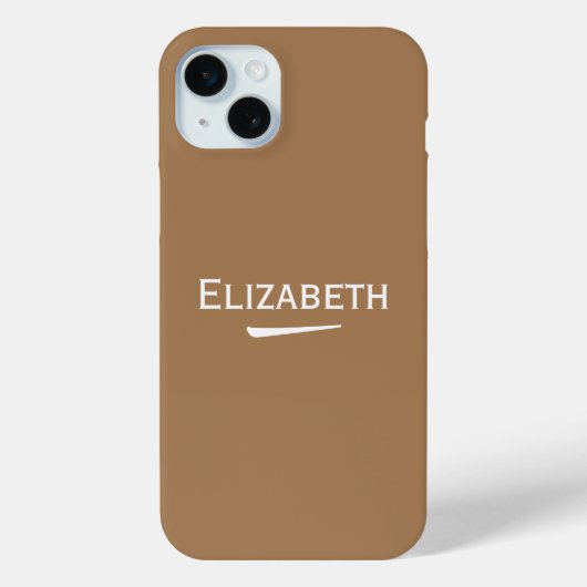 Coques Case-Mate iPhone Nom Lumière personnalisée Brown (Verso)
