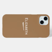 Coques Case-Mate iPhone Nom Lumière personnalisée Brown (Verso (horizontal))