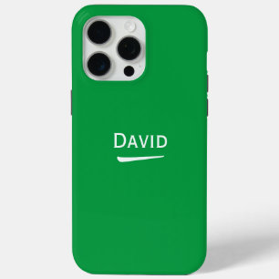 Coque iPhone 15 Pro Max Nom Lumière personnalisée sur vert