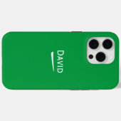 Coques Case-Mate iPhone Nom Lumière personnalisée sur vert (Verso (horizontal))