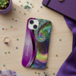 Coque Pour iPhone 14 Nom manuscrit Fractal Purple<br><div class="desc">Cette conception est également disponible sur d'autres modèles de téléphone. Choisissez Type de périphérique pour voir d'autres iPhone, Samsung Galaxy ou coques Google. Certains styles peuvent être modifiés en sélectionnant Style si c'est une option. Cette conception peut être personnalisée dans la zone fournie en modifiant la photo et/ou le texte....</div>