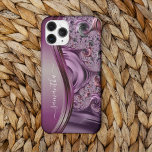 Coque Pour iPhone 14 Pro Nom manuscrit Fractal Purple<br><div class="desc">Cette conception est également disponible sur d'autres modèles de téléphone. Choisissez Type de périphérique pour voir d'autres iPhone, Samsung Galaxy ou coques Google. Certains styles peuvent être modifiés en sélectionnant Style si c'est une option. Cette conception peut être personnalisée dans la zone fournie en modifiant la photo et/ou le texte....</div>