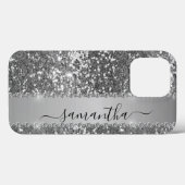 Coques Case-Mate iPhone Nom manuscrit Graphite Diamond Parties scintillant (Verso (horizontal))