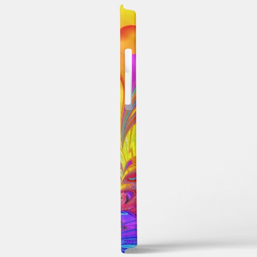 Coques Case-Mate iPhone Nom manuscrit moderne Fractal Rainbow Blue (Verso / Gauche)