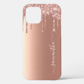 Coques Case-Mate iPhone Nom manuscrit Rose Gold Metal Parties scintillant  (Verso)