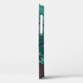 Coques Case-Mate iPhone Nom manuscrit sarcelle fractal moderne (Verso / Gauche)