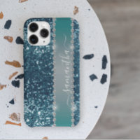 Nom manuscrit Teinte de bleu sarcelle avec effet p