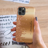 Coques Case-Mate iPhone Nom manuscrit Terra Cotta Parties scintillant Terr
