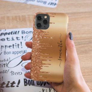Case-Mate iPhone Case Nom manuscrit Terra Cotta Parties scintillant Terr