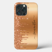 Coques Case-Mate iPhone Nom manuscrit Terra Cotta Parties scintillant Terr (Verso)