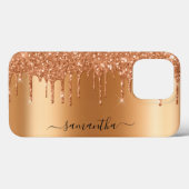 Coques Case-Mate iPhone Nom manuscrit Terra Cotta Parties scintillant Terr (Verso (horizontal))