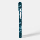 Coques Case-Mate iPhone Nom manuscrit Turquoise Blue Metal Parties scintil (Verso / Gauche)