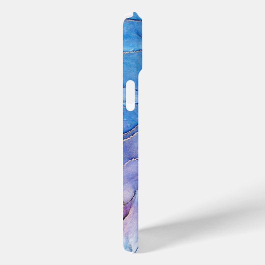 Coques Case-Mate iPhone Nom marbré bleu et violet moderne (Verso / Droite)