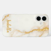 Coques Case-Mate iPhone Nom Marbre Paillettes Or Élégant (Verso (horizontal))