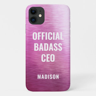 Case-Mate iPhone Case Nom métallisé violet chic de PDG Badass officiel
