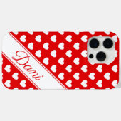 Coques Case-Mate iPhone Nom Modèle, Rouge Et Blanc Frappe (Verso (horizontal))