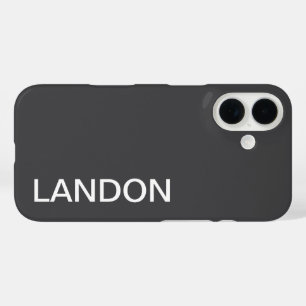 Coques iPhone 16 Nom moderne en gras modifiable, entreprise ou marq