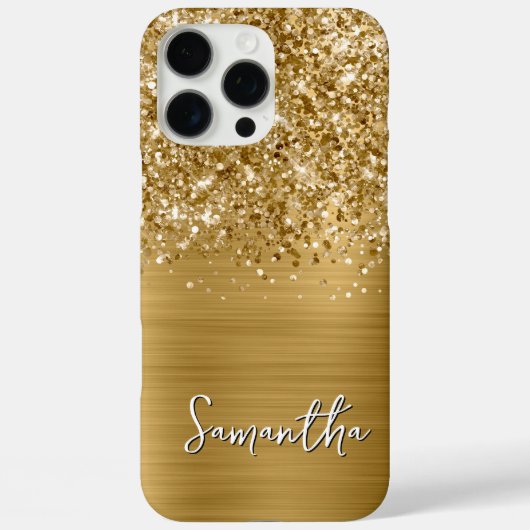 Coques Case-Mate iPhone Nom Moderne Glam Or Pailleté (Verso)