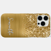 Coques Case-Mate iPhone Nom Moderne Glam Or Pailleté (Verso (horizontal))