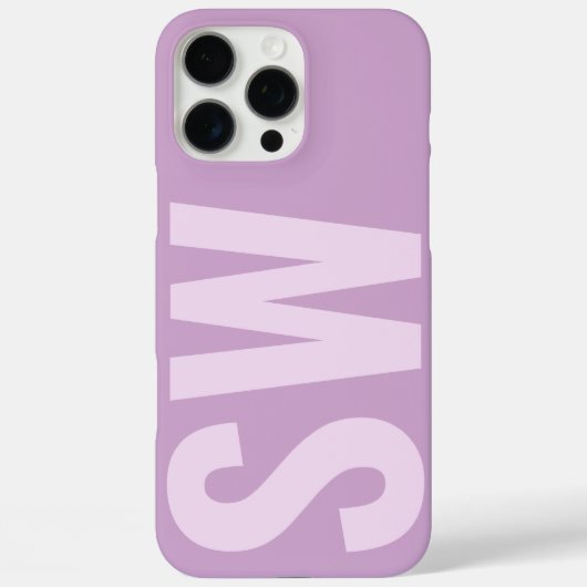 Coques Case-Mate iPhone Nom moderne Initiales Lilac Purple Monogramme pers (Verso)