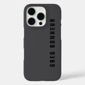 Coques Case-Mate iPhone Nom moderne ou autre modèle de texte | Gris foncé (Verso)