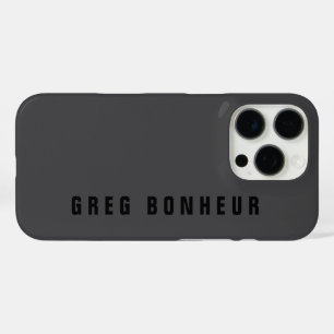 Coques iPhone 16 Pro Nom moderne ou autre modèle de texte Gris foncé