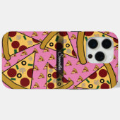 Coques Case-Mate iPhone Nom moderne personnalisé Slice Pizza Rose (Verso (horizontal))