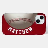 Coques Case-Mate iPhone Nom moderne Red Baseball (Verso (horizontal))