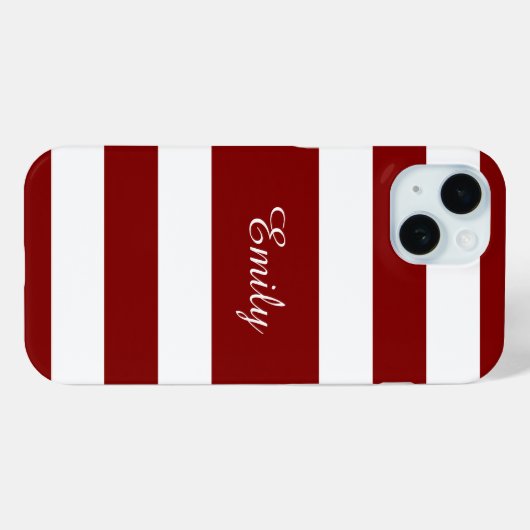 Coques Case-Mate iPhone Nom moderne Red Stripes (Verso (horizontal))