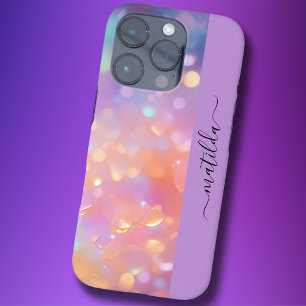 Coques iPhone 16 Pro Nom MODIFICATIF pétillant Bokeh prisma coloré